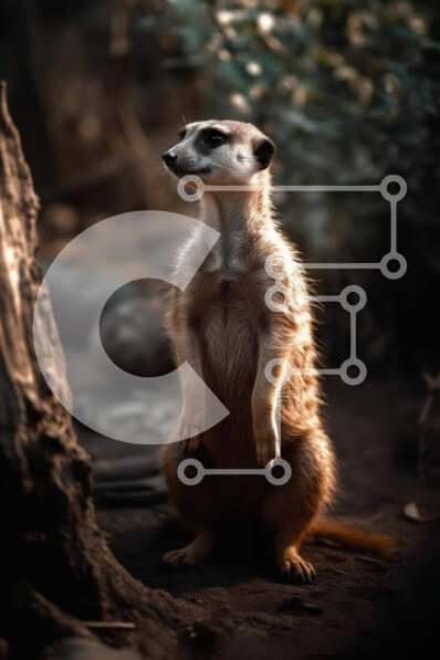 Σετ των 2 Intra Συλλεκτικό Ξύλινο Παζλ Plywood  4mm - Το αξιολάτρευτο Meerkat στέκεται ψηλά και παρακολουθεί τον κόσμο Σε Ξύλινο Κουτί - Διαστάσεις: 10x10 cm – 25 κομμάτια