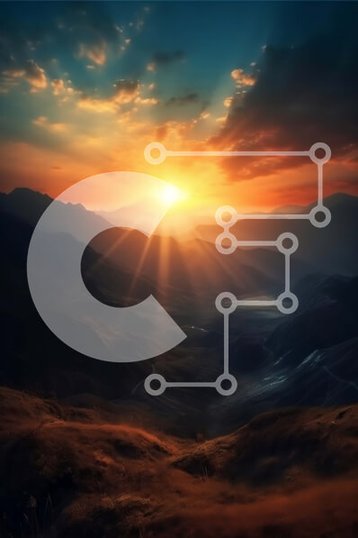 Σετ των 2 Intra Συλλεκτικό Ξύλινο Παζλ Plywood  4mm - Όμορφο ηλιοβασίλεμα πάνω από την οροσειρά Σε Ξύλινο Κουτί - Διαστάσεις: 10x10 cm – 25 κομμάτια