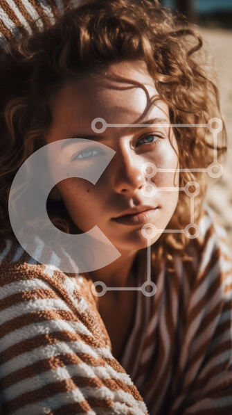 Intra Συλλεκτικό Ξύλινο Παζλ Plywood  4mm - Όμορφη εικόνα μιας νεαρής γυναίκας που απολαμβάνει μια μέρα στην παραλία Σε Ξύλινο Κουτί - Διαστάσεις Puzzle: 10x10 cm – 25 κομμάτια