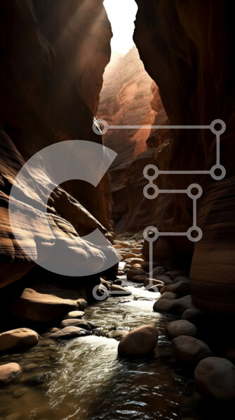 Σετ των 2 Intra Συλλεκτικό Ξύλινο Παζλ Plywood  4mm - Γραφική θέα ενός φαραγγιού με ένα τρεχούμενο ποτάμι και ψηλούς βράχους Σε Ξύλινο Κουτί - Διαστάσεις: 10x10 cm – 25 κομμάτια