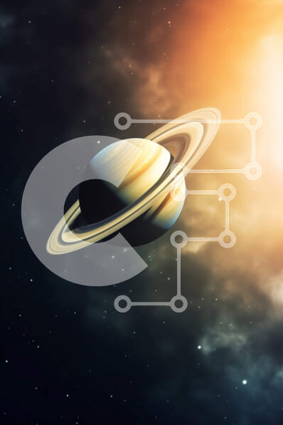 Intra Συλλεκτικό Ξύλινο Παζλ Plywood  4mm - Όμορφη εικόνα του Κρόνου με τους εμβληματικούς δακτυλίους αερίου και πάγου Σε Ξύλινο Κουτί - Διαστάσεις Puzzle: 10x10 cm – 25 κομμάτια