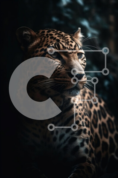 Σετ των 2 Intra Συλλεκτικό Ξύλινο Παζλ Plywood  4mm - Λεοπάρδαλη κάθεται στο σκοτάδι με τα μάτια κλειστά Σε Ξύλινο Κουτί - Διαστάσεις: 10x10 cm – 25 κομμάτια