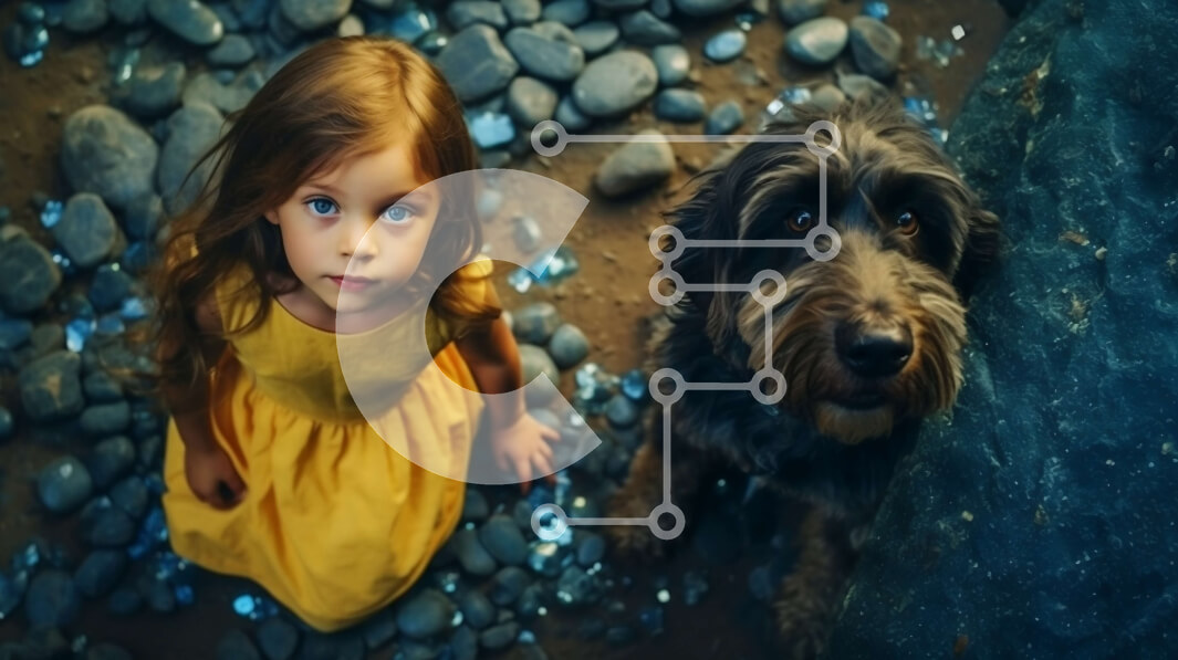 Intra Συλλεκτικό Ξύλινο Παζλ Plywood  4mm - Όμορφη εικόνα ενός κοριτσιού και του σκύλου της σε μια ήσυχη παραλία Σε Ξύλινο Κουτί - Διαστάσεις Puzzle: 10x10 cm – 25 κομμάτια