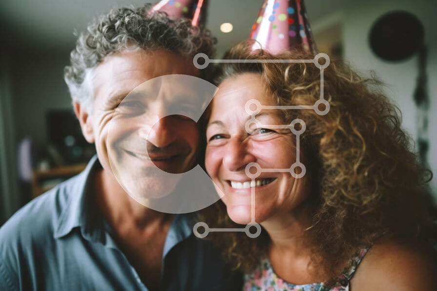 Intra Συλλεκτικό Ξύλινο Παζλ Plywood  4mm - Ευτυχισμένο ηλικιωμένο ζευγάρι που γιορτάζει με θέα στον ορίζοντα της νυχτερινής πόλης Σε Ξύλινο Κουτί - Διαστάσεις Puzzle: 10x10 cm – 25 κομμάτια