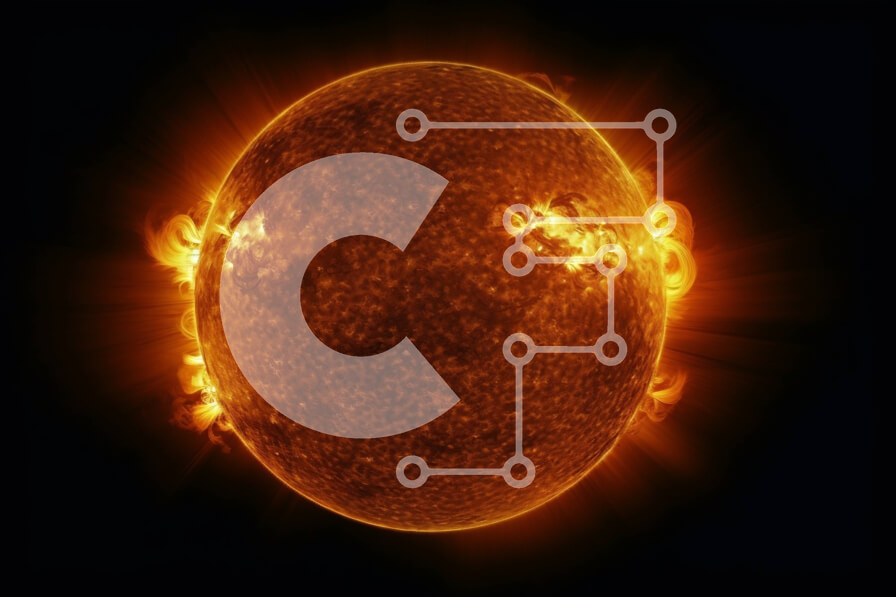 Intra Συλλεκτικό Ξύλινο Παζλ Plywood  4mm - Εκπληκτική εικόνα του Ήλιου από κοντινή πλάνο με φλογερή πορτοκαλί και κίτρινη επιφάνεια Σε Ξύλινο Κουτί - Διαστάσεις: 10x10 cm – 25 κομμάτια