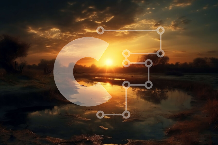 Intra Συλλεκτικό Ξύλινο Παζλ Plywood  4mm - Όμορφη θέα στο ηλιοβασίλεμα ενός ποταμού με δέντρα σε κάθε πλευρά Σε Ξύλινο Κουτί - Διαστάσεις: 10x10 cm – 25 κομμάτια