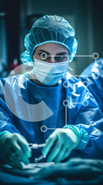 Intra Συλλεκτικό Ξύλινο Παζλ Plywood  4mm - Δύο χειρουργοί που εκτελούν χειρουργική επέμβαση σε έναν ασθενή Σε Ξύλινο Κουτί - Διαστάσεις Puzzle: 10x10 cm – 25 κομμάτια