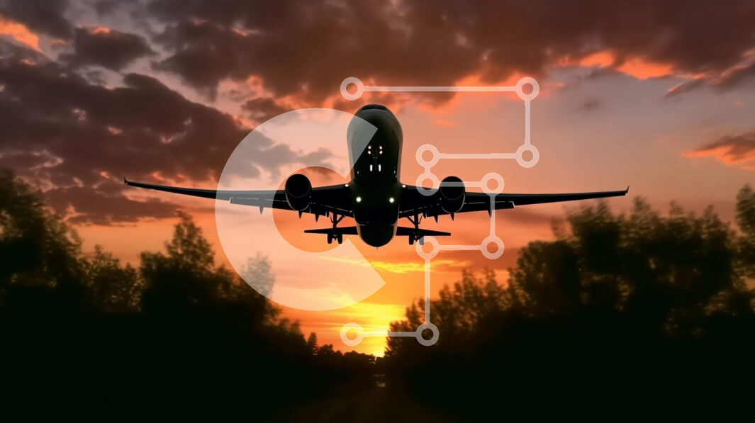 Intra Συλλεκτικό Ξύλινο Παζλ Plywood  4mm - Όμορφη εικόνα ενός επιβατικού τζετ που πετά στο ηλιοβασίλεμα Σε Ξύλινο Κουτί - Διαστάσεις Puzzle: 10x10 cm – 25 κομμάτια