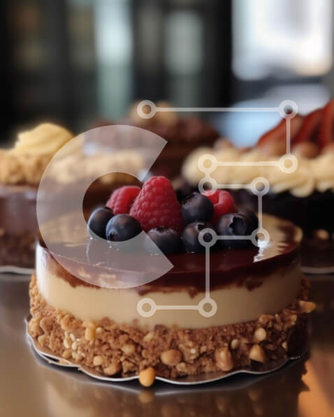 Σετ των 2 Intra Συλλεκτικό Ξύλινο Παζλ Plywood  4mm - Λαχταριστά επιδόρπια με κέικ σοκολάτας και cheesecake με μούρα και ξηρούς καρπούς Σε Ξύλινο Κουτί - Διαστάσεις: 10x10 cm – 25 κομμάτια