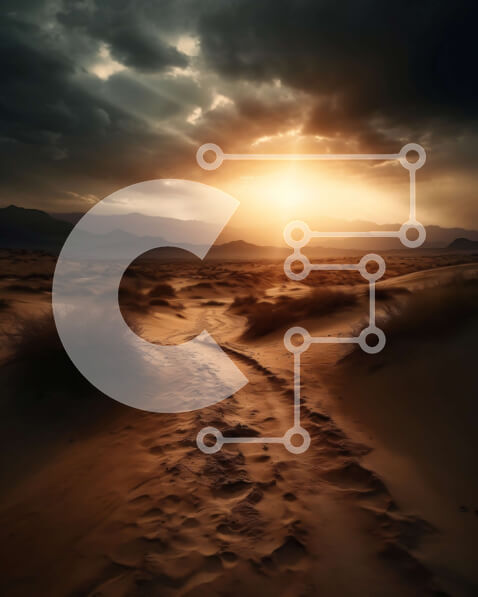 Intra Συλλεκτικό Ξύλινο Παζλ Plywood  4mm - Όμορφη εικόνα του τοπίου της ερήμου στο ηλιοβασίλεμα Σε Ξύλινο Κουτί - Διαστάσεις: 10x10 cm – 25 κομμάτια