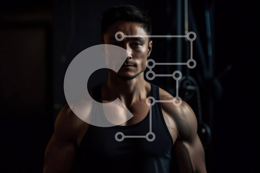 Intra Συλλεκτικό Ξύλινο Παζλ Plywood  4mm - Σοβαρός άνδρας που σηκώνει τη μπάρα σε ένα αμυδρά φωτισμένο δωμάτιο Σε Ξύλινο Κουτί - Διαστάσεις Puzzle: 10x10 cm – 25 κομμάτια