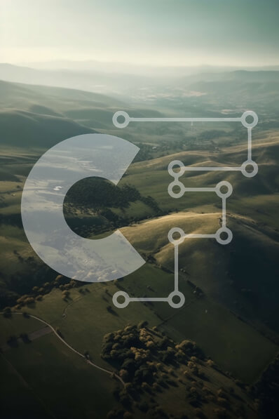 Σετ των 2 Intra Συλλεκτικό Ξύλινο Παζλ Plywood  4mm - Γαλήνιο τοπίο με πράσινους λόφους και χιονισμένα βουνά στην ύπαιθρο Σε Ξύλινο Κουτί - Διαστάσεις: 10x10 cm – 25 κομμάτια