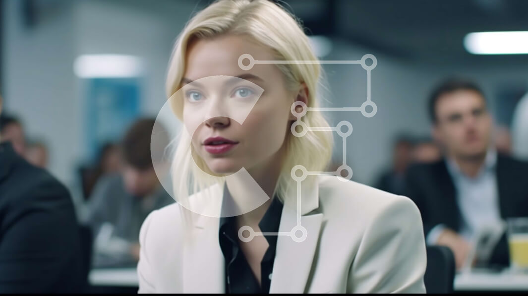 Intra Συλλεκτικό Ξύλινο Παζλ Plywood  4mm - Επαγγελματική συνάντηση με γυναίκα με λευκό κοστούμι και συναδέλφους Σε Ξύλινο Κουτί - Διαστάσεις Puzzle: 10x10 cm – 25 κομμάτια