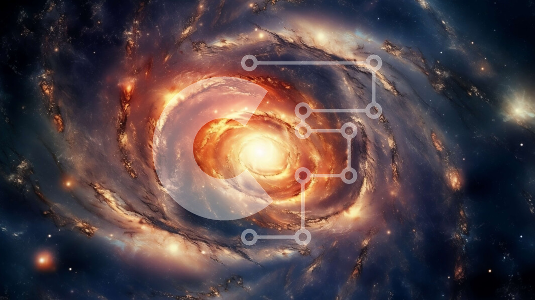 Intra Συλλεκτικό Ξύλινο Παζλ Plywood  4mm - Εκπληκτική εικόνα ενός σπειροειδούς γαλαξία με φωτοστέφανο σκοτεινής ύλης Σε Ξύλινο Κουτί - Διαστάσεις Puzzle: 10x10 cm – 25 κομμάτια