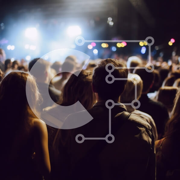 Intra Συλλεκτικό Ξύλινο Παζλ Plywood  4mm - Συναρπαστική εικόνα ενός πλήθους συναυλιών με έντονο φωτισμό σκηνής Σε Ξύλινο Κουτί - Διαστάσεις Puzzle: 10x10 cm – 25 κομμάτια