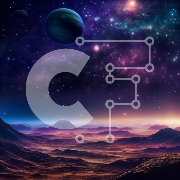 Intra Συλλεκτικό Ξύλινο Παζλ Plywood  4mm - Εκπληκτικό ψηφιακό έργο τέχνης ενός μωβ και ροζ νεφελώματος με επίγειους πλανήτες Σε Ξύλινο Κουτί - Διαστάσεις Puzzle: 10x10 cm – 25 κομμάτια