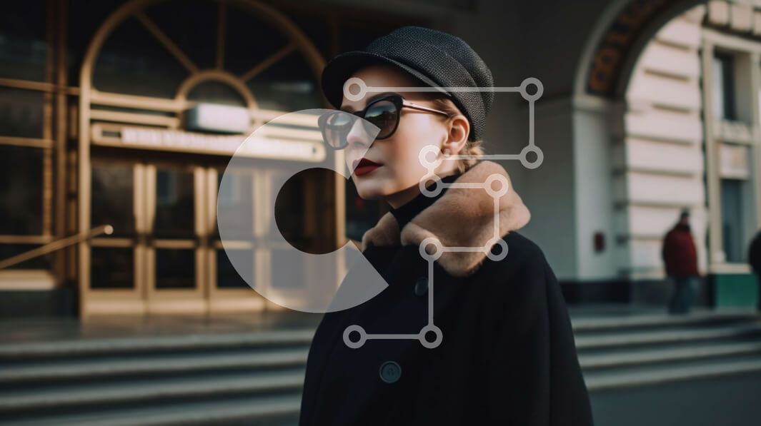 Intra Συλλεκτικό Ξύλινο Παζλ Plywood  4mm - Κομψή γυναίκα που φορά μαύρο παλτό και καπέλο Σε Ξύλινο Κουτί - Διαστάσεις Puzzle: 10x10 cm – 25 κομμάτια