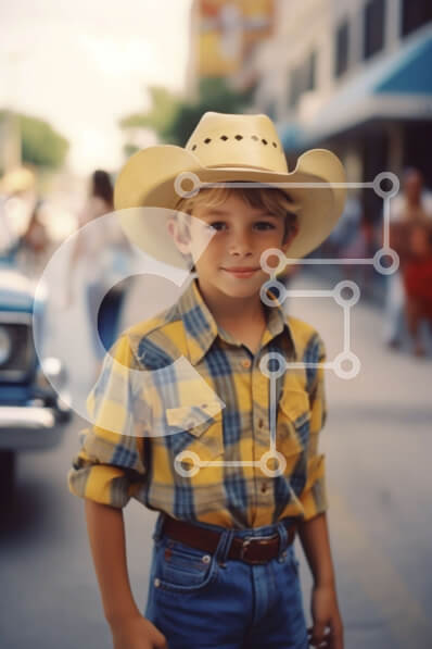 Intra Συλλεκτικό Ξύλινο Παζλ Plywood  4mm - Αξιολάτρευτη εικόνα ενός νεαρού αγοριού με καπέλο στο δρόμο Σε Ξύλινο Κουτί - Διαστάσεις Puzzle: 10x10 cm – 25 κομμάτια