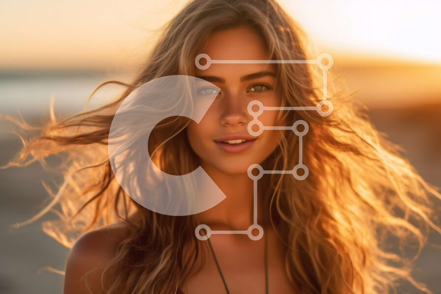 Intra Συλλεκτικό Ξύλινο Παζλ Plywood  4mm - Εκπληκτική φωτογραφία γυναίκας με κόκκινο μπικίνι και τζιν σορτς στην παραλία στο ηλιοβασίλεμα Σε Ξύλινο Κουτί - Διαστάσεις Puzzle: 10x10 cm – 25 κομμάτια