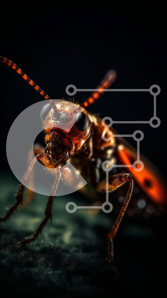 Σετ των 2 Intra Συλλεκτικό Ξύλινο Παζλ Plywood  4mm - Εκπληκτική εικόνα από κοντά ενός κόκκινου και μαύρου σκαθαριού Σε Ξύλινο Κουτί - Διαστάσεις: 10x10 cm – 25 κομμάτια