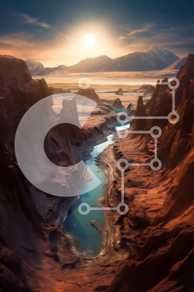 Σετ των 2 Intra Συλλεκτικό Ξύλινο Παζλ Plywood  4mm - Εκπληκτική εικόνα ενός φαραγγιού με κόκκινους τοίχους βράχου και ένα ποτάμι Σε Ξύλινο Κουτί - Διαστάσεις: 10x10 cm – 25 κομμάτια