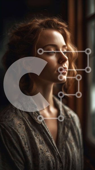 Intra Συλλεκτικό Ξύλινο Παζλ Plywood  4mm - Όμορφη εικόνα γυναίκας που κοιτάζει έξω από το παράθυρο μια βροχερή μέρα Σε Ξύλινο Κουτί - Διαστάσεις Puzzle: 10x10 cm – 25 κομμάτια