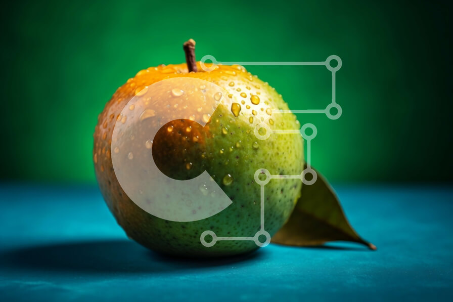 Σετ των 2 Intra Συλλεκτικό Ξύλινο Παζλ Plywood  4mm - Φρεσκοκομμένο ώριμο πορτοκάλι με σταγονίδια νερού σε μια πράσινη επιφάνεια Σε Ξύλινο Κουτί - Διαστάσεις: 10x10 cm – 25 κομμάτια