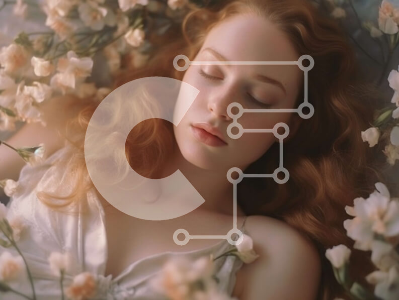 Intra Συλλεκτικό Ξύλινο Παζλ Plywood  4mm - Χαλαρωτικό πλάνο ομορφιάς γυναίκας σε παρτέρι Σε Ξύλινο Κουτί - Διαστάσεις Puzzle: 10x10 cm – 25 κομμάτια