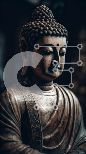 Intra Συλλεκτικό Ξύλινο Παζλ Plywood  4mm - Γαλήνιο καθιστό άγαλμα του Βούδα με παραδοσιακές ρόμπες και κοσμήματα Σε Ξύλινο Κουτί - Διαστάσεις Puzzle: 10x10 cm – 25 κομμάτια