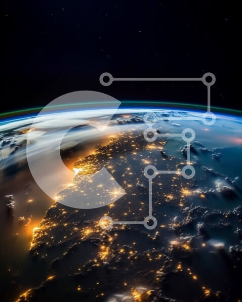 Intra Συλλεκτικό Ξύλινο Παζλ Plywood  4mm - Εκπληκτική εικόνα της Γης τη νύχτα από τον Διεθνή Διαστημικό Σταθμό Σε Ξύλινο Κουτί - Διαστάσεις Puzzle: 10x10 cm – 25 κομμάτια