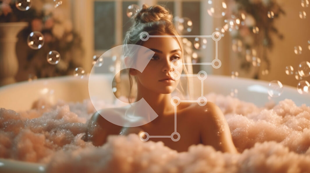 Intra Συλλεκτικό Ξύλινο Παζλ Plywood  4mm - Πολυτελές αφρόλουτρο με λευκή μαρμάρινη μπανιέρα και χρυσά φωτιστικά Σε Ξύλινο Κουτί - Διαστάσεις Puzzle: 10x10 cm – 25 κομμάτια