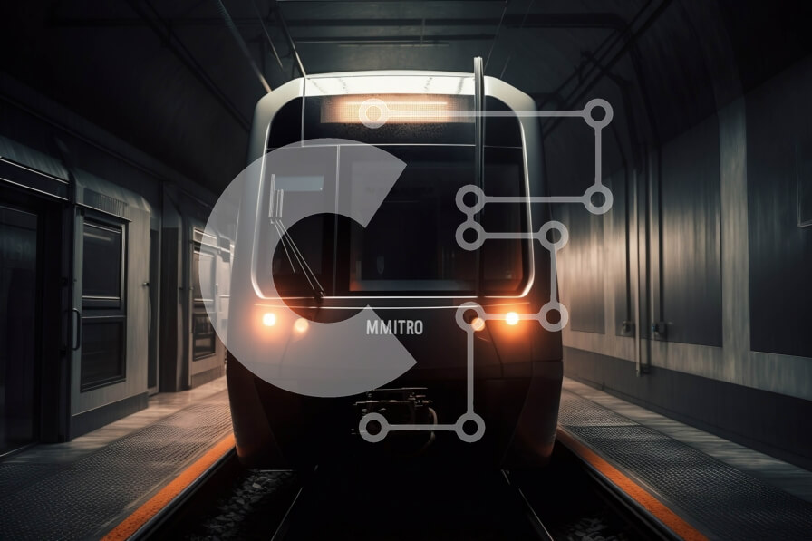 Intra Συλλεκτικό Ξύλινο Παζλ Plywood  4mm - Ασπρόμαυρο τρένο μετρό στο σταθμό Σε Ξύλινο Κουτί - Διαστάσεις Puzzle: 10x10 cm – 25 κομμάτια