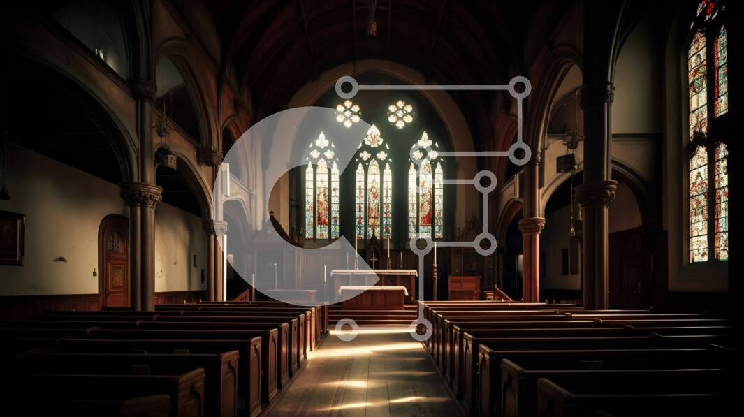 Intra Συλλεκτικό Ξύλινο Παζλ Plywood  4mm - Εσωτερικό μιας εκκλησίας με βιτρό και βωμό Σε Ξύλινο Κουτί - Διαστάσεις Puzzle: 10x10 cm – 25 κομμάτια