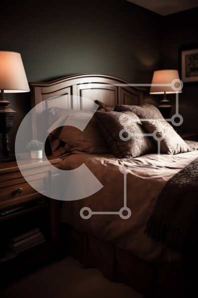 Intra Συλλεκτικό Ξύλινο Παζλ Plywood  4mm - Άνετο υπνοδωμάτιο με μεγάλο κρεβάτι και κομοδίνα Σε Ξύλινο Κουτί - Διαστάσεις Puzzle: 10x10 cm – 25 κομμάτια