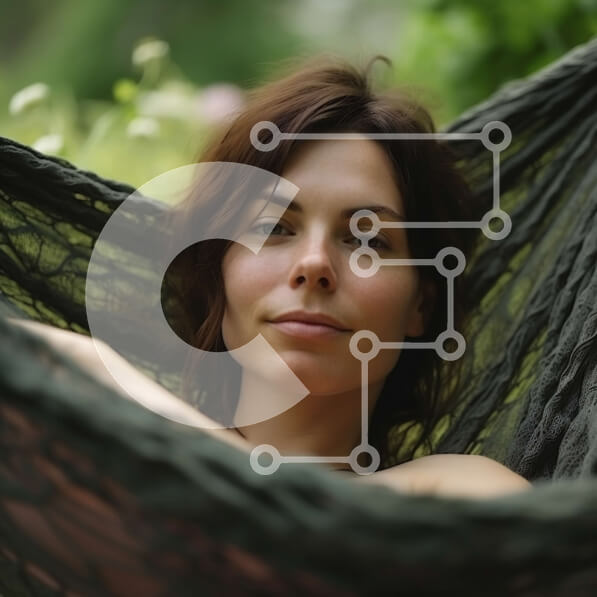 Intra Συλλεκτικό Ξύλινο Παζλ Plywood  4mm - Όμορφη εικόνα μιας γυναίκας σε μια αιώρα Σε Ξύλινο Κουτί - Διαστάσεις Puzzle: 10x10 cm – 25 κομμάτια