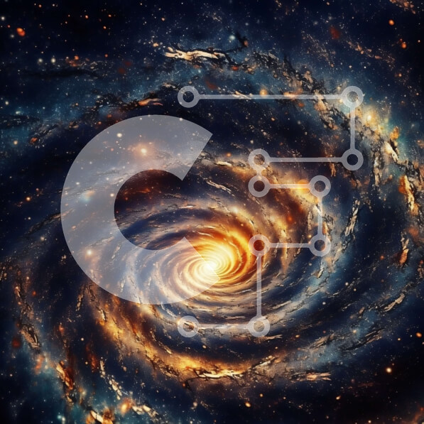 Intra Συλλεκτικό Ξύλινο Παζλ Plywood  4mm - Εκπληκτική εικόνα του σπειροειδούς γαλαξία με την υπερμεγέθη μαύρη τρύπα Σε Ξύλινο Κουτί - Διαστάσεις: 10x10 cm – 25 κομμάτια