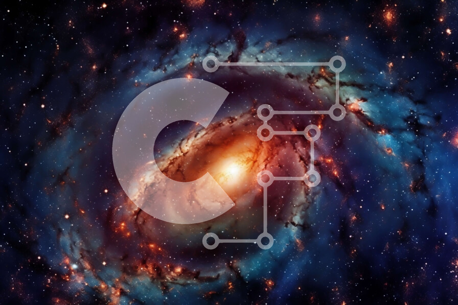 Intra Συλλεκτικό Ξύλινο Παζλ Plywood  4mm - Υπέροχη εικόνα ενός σπειροειδούς γαλαξία με φωτεινό κέντρο και πολύχρωμους βραχίονες Σε Ξύλινο Κουτί - Διαστάσεις Puzzle: 10x10 cm – 25 κομμάτια