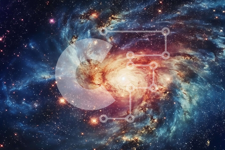 Intra Συλλεκτικό Ξύλινο Παζλ Plywood  4mm - Όμορφη εικόνα ενός σπειροειδούς γαλαξία με ζωηρά χρώματα Σε Ξύλινο Κουτί - Διαστάσεις: 10x10 cm – 25 κομμάτια