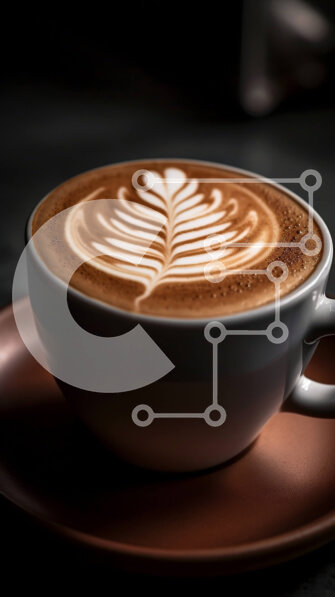 Intra Συλλεκτικό Ξύλινο Παζλ Plywood  4mm - Κομψός καφές με καλλιτεχνικό σχέδιο Latte φύλλων Σε Ξύλινο Κουτί - Διαστάσεις: 10x10 cm – 25 κομμάτια