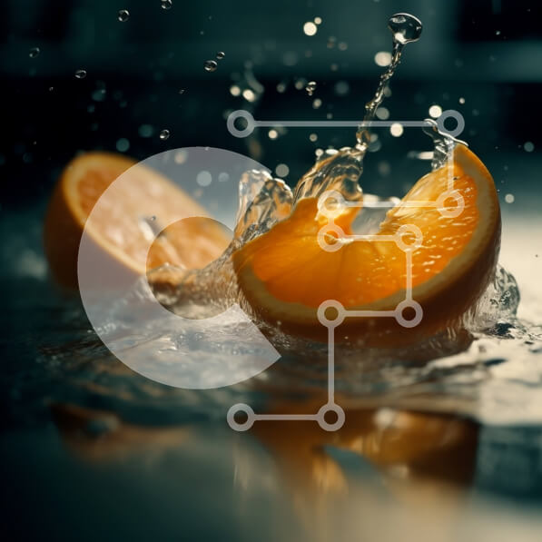 Σετ των 2 Intra Συλλεκτικό Ξύλινο Παζλ Plywood  4mm - Δροσιστικές φέτες πορτοκαλιού σε ένα ποτήρι νερό Σε Ξύλινο Κουτί - Διαστάσεις: 10x10 cm – 25 κομμάτια