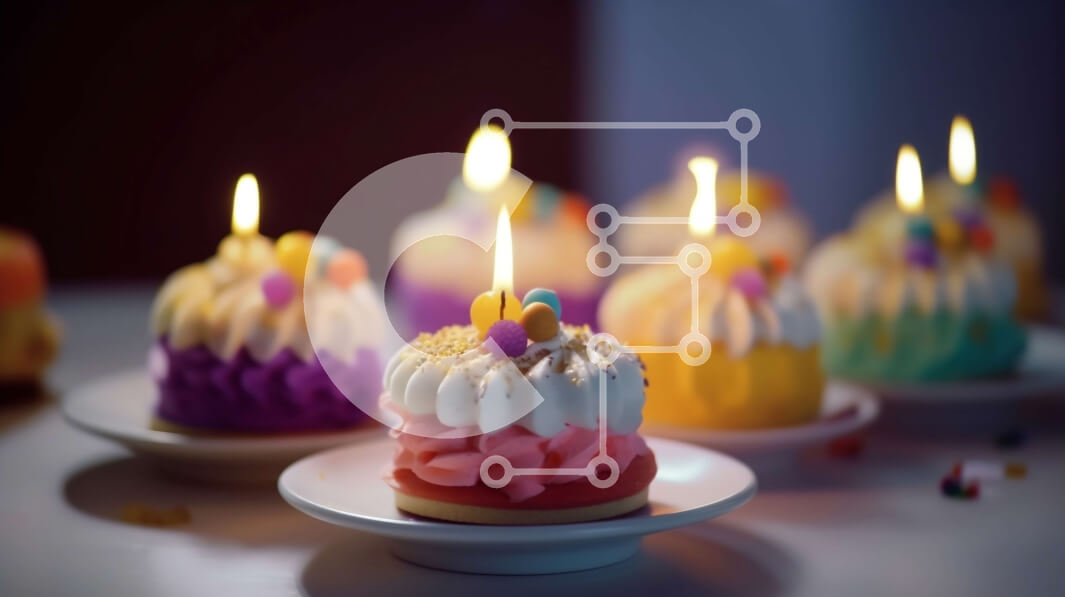 Σετ των 2 Intra Συλλεκτικό Ξύλινο Παζλ Plywood  4mm - Ομάδα πολύχρωμες τούρτες γενεθλίων με αναμμένα κεριά Σε Ξύλινο Κουτί - Διαστάσεις: 10x10 cm – 25 κομμάτια