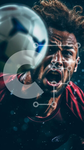 Intra Συλλεκτικό Ξύλινο Παζλ Plywood  4mm - Ποδοσφαιριστής με Dreadlocks στο Red Jersey που κρατά μπάλα ποδοσφαίρου Σε Ξύλινο Κουτί - Διαστάσεις Puzzle: 10x10 cm – 25 κομμάτια