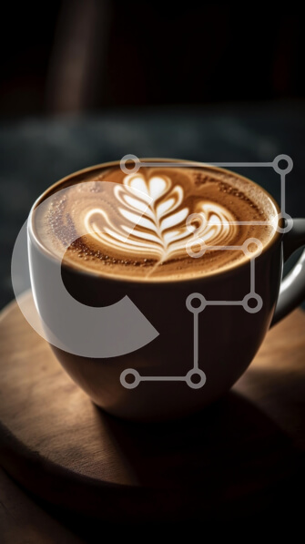 Intra Συλλεκτικό Ξύλινο Παζλ Plywood  4mm - Όμορφη εικόνα ενός φλιτζάνι καφέ με Latte Art Σε Ξύλινο Κουτί - Διαστάσεις: 10x10 cm – 25 κομμάτια