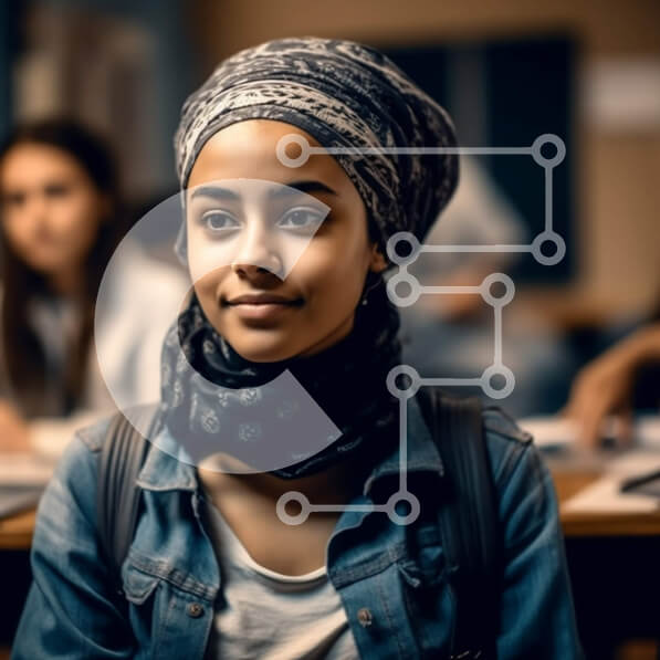 Intra Συλλεκτικό Ξύλινο Παζλ Plywood  4mm - Διαφορετική τάξη με νεαρή γυναίκα που φορά τουρμπάνι Σε Ξύλινο Κουτί - Διαστάσεις Puzzle: 10x10 cm – 25 κομμάτια