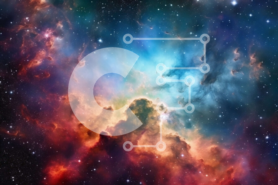 Intra Συλλεκτικό Ξύλινο Παζλ Plywood  4mm - Δονούμενη εικόνα ενός πολύχρωμου νεφελώματος και φωτεινών αστεριών Σε Ξύλινο Κουτί - Διαστάσεις: 10x10 cm – 25 κομμάτια