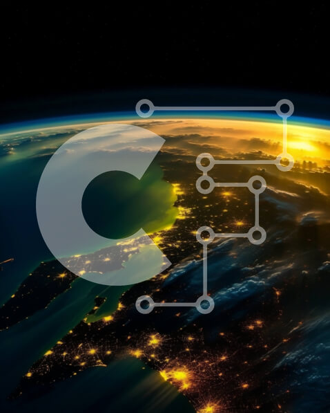 Intra Συλλεκτικό Ξύλινο Παζλ Plywood  4mm - Εκπληκτική εναέρια εικόνα της Γης τη νύχτα Σε Ξύλινο Κουτί - Διαστάσεις Puzzle: 10x10 cm – 25 κομμάτια