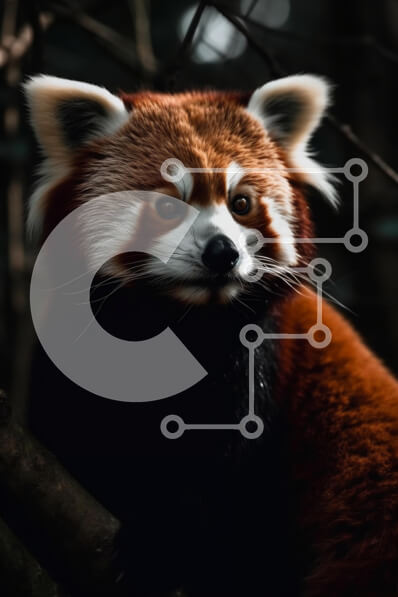 Σετ των 2 Intra Συλλεκτικό Ξύλινο Παζλ Plywood  4mm - Χαριτωμένη κόκκινη εικόνα Panda σε ένα καταπράσινο δάσος Σε Ξύλινο Κουτί - Διαστάσεις: 10x10 cm – 25 κομμάτια