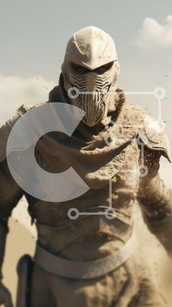 Intra Συλλεκτικό Ξύλινο Παζλ Plywood  4mm - Τεθωρακισμένο πρόσωπο στην έρημο Σε Ξύλινο Κουτί - Διαστάσεις Puzzle: 10x10 cm – 25 κομμάτια