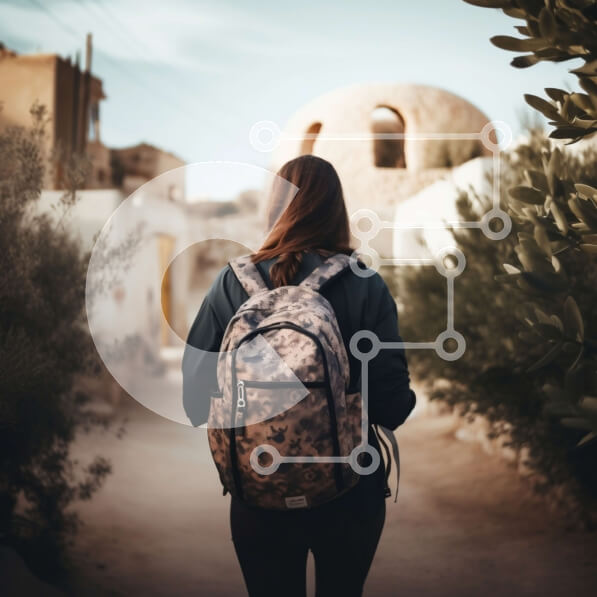 Intra Συλλεκτικό Ξύλινο Παζλ Plywood  4mm - Περίπατος στη φύση με σακίδιο παραλλαγής και εξοπλισμό πεζοπορίας Σε Ξύλινο Κουτί - Διαστάσεις: 10x10 cm – 25 κομμάτια