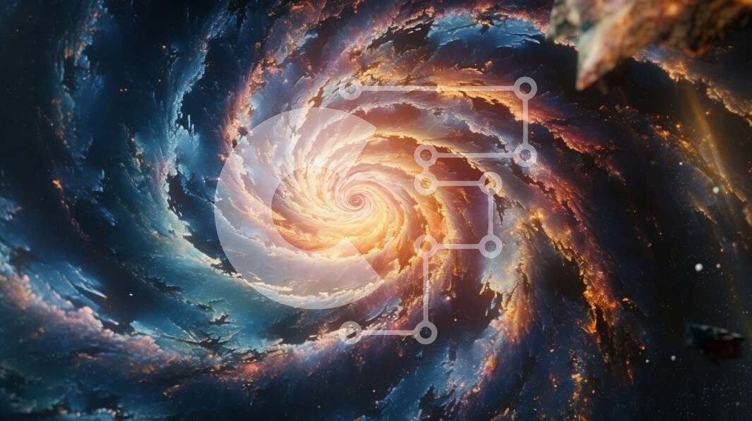 Intra Συλλεκτικό Ξύλινο Παζλ Plywood  4mm - Λεπτομερής εικόνα ενός σπειροειδούς γαλαξία με μια υπερμεγέθη μαύρη τρύπα Σε Ξύλινο Κουτί - Διαστάσεις Puzzle: 10x10 cm – 25 κομμάτια